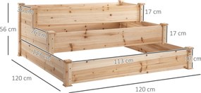 Caixa de Plantio de Madeira Caixa de Plantio de Jardim com 3 Níveis De