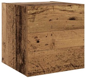 armários de TV montados na parede 6 pcs madeira velha