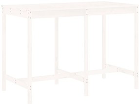 7 pcs conjunto de bar para jardim pinho maciço branco