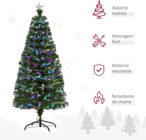 HOMCOM Árvore de Natal Artificial 150cm com 180 Ramos Luzes LED de Múl