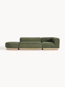 Módulo com chaise longue em teddy-bouclé Natalie, com repousa pés (esquerda/direita)