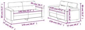 2 pcs conjunto sofás c/ almofadões couro artif. cor cappuccino