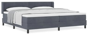 Cama Box com Colchão vidaXL Cinza Escuro 200x200 cm Veludo