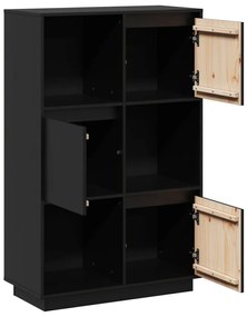 Aparador alto 74x35x117 cm pinho maciço preto