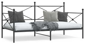 vidaXL Cama de Dia sem Colchão 100x190 cm aço preto