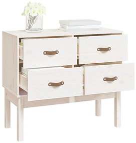 Mesa consola 90x40x78 cm madeira de pinho maciça branco