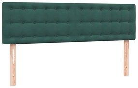 Box Cama primavera com Colchão Verde Escuro 140x210 cm Veludo