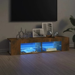 Móvel de TV Rutti com Luzes LED de 135 cm - Madeira Rústica - Design M