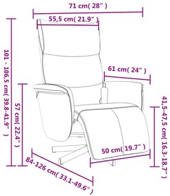 Poltrona massagens reclinável + apoio pés couro artif. castanho