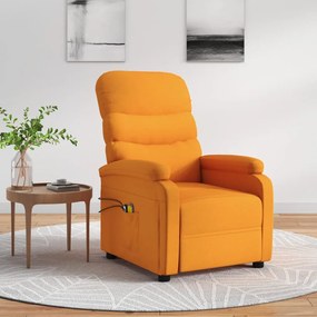 vidaXL Poltrona elétrica de massagens tecido amarelo