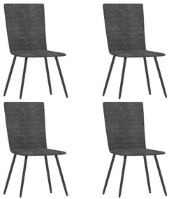 vidaXL Cadeiras de jantar 4 pcs veludo cinzento