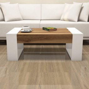 Mesa de Centro Venüs – Nogueira/Branco – 102x37,6x60 cm