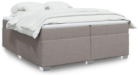vidaXL Cama com molas/colchão 200x200 cm tecido castanho-acinzentado