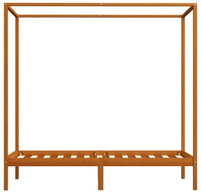 Estrutura de cama com toldo 100x200cm pinho maciço castanho mel
