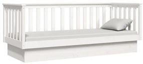 Sofá-cama 90x190 cm madeira de pinho maciça branco