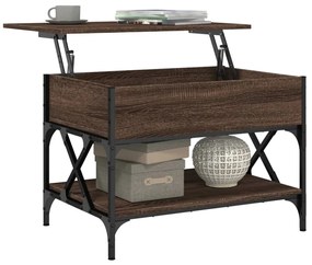 Mesa centro 70x50x50 cm deriv. madeira/metal carvalho castanho