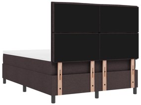 Cama Box Spring com Colchão Castanho 140x190 cm Tecido