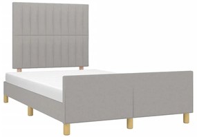 Estrutura de cama sem colchão cinza claro tecido