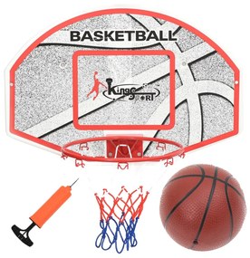 Conjunto tabela basquetebol p/ montar na parede 5 pcs 66x44,5 cm