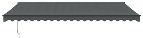 Toldo retrátil 5x3 m tecido e alumínio antracite