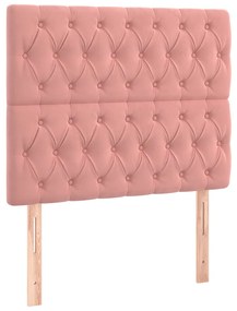 Cama boxspring com colchão 120x200 cm veludo rosa