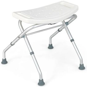 Banco de chuveiro com altura ajustável de 49 a 52,5 cm, assento de chuveiro com apoios de braços removíveis, pés de borracha antiderrapantes, azul