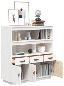 Aparador alto 100x40x108,5 cm pinho maciço branco