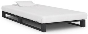 vidaXL Estrutura de cama em paletes pinho maciço 100x200 cm cinzento