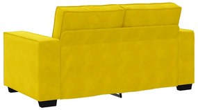 Sofá de 2 lugares veludo 120 cm amarelo