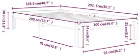 Estrutura de cama 100x200 cm pinho maciço branco