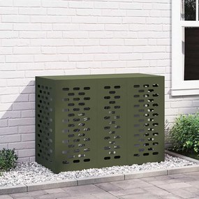 vidaXL Capa para Ar Condicionado Verde-Azeitona 110x50x80 cm Aço