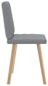 Cadeiras de jantar 2 pcs tecido cinzento-claro
