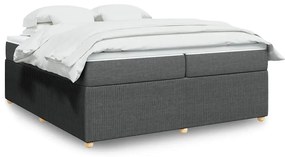 vidaXL Cama com molas/colchão 200x200 cm tecido cinzento-escuro