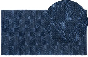 Tapete de lã 80 x 150 cm azul marinho SAVRAN Beliani