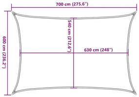 Para-sol estilo vela 160 g/m² 6x7 m PEAD verde-escuro