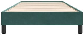 Box Cama de Molas sem Colchão Verde Escuro 100x210 cm Veludo