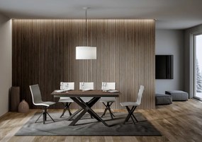 Mesa de jantar sala, cozinha extensível Ganty 90x160 extensível até 220 cm Nogueira e estrutura antracite