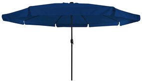 Guarda-sol de Jardim com Luzes LED Ø395x245 cm Azul Céu