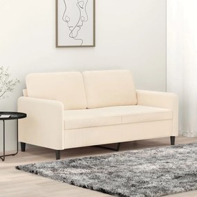 vidaXL Sofá de 2 lugares veludo 140 cm cor creme