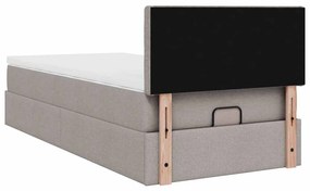 Cama otomana com colchão 100x200 cm tecido cinza