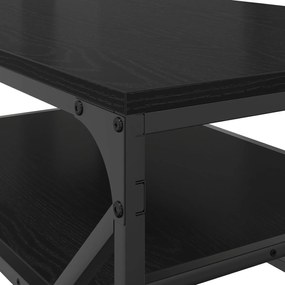 mesa de centro com prateleira Carvalho Preto 90x50x40 cm Madeira Engen