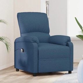 vidaXL Poltrona reclinável elétrica tecido azul