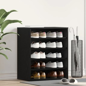 Armário para Sapatos vidaXL Preto Carvalho 60x35x70 cm em Madeira Deri