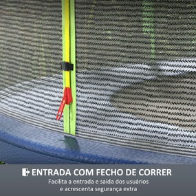 Rede de Segurança para Trampolim Ø244 cm (NÃO INCLUIDO) Rede de Substituição de Trampolins com Fecho de Correr para 6 Postes Verde