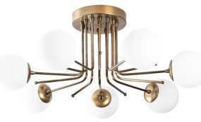 Chandelier Daisy – Dourado e Branco – 90 x 90 cm