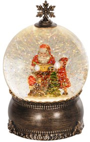 Bola de Neve com Música e Luzes Globo de Neve com Cena de Pai Natal e