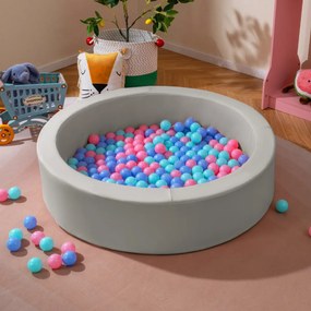 Piscina de bolas de espuma redonda 105 cm para crianças pequenas com 200 bolas Cinza