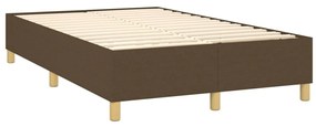 Estrutura de cama 120x200 cm tecido castanho-escuro