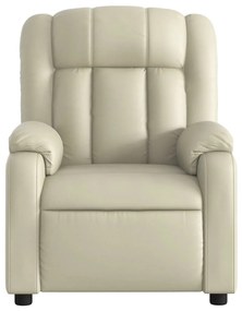 Poltrona reclinável elétrica couro artificial cor creme