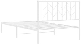 Estrutura de cama em metal com cabeceira 107x203 cm branco